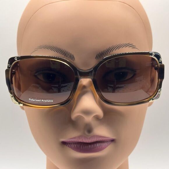 Vintage Y2K Designer Sunglasses BCBG Max Azria Idol Chunky Square Gold Detail main image 9
